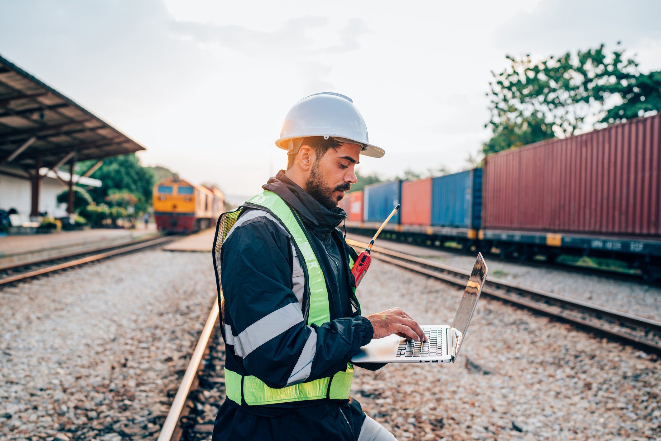 Engineer wearing safety uniform sitting on railway inspection. Why Companies Need to Embrace Job Hopping for Innovation